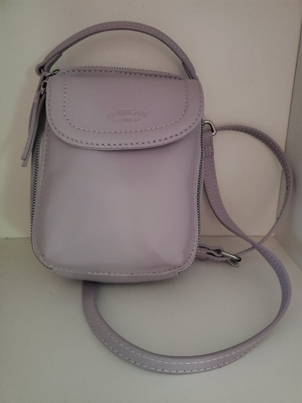Purple American Leather Genuine Leather Crossbody Bag
